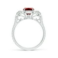 thumbnail image 2 of ANGARA Lab Grown 1.4 Ct Cushion Ruby and Half Moon Diamond Halo Ring for Women in 14K White Gold (Size-8x6mm) | July Birthstone, Birthday, Anniversary, Jewelry Gift for Women | Lab-Grown Ruby Ring, 2 of 7