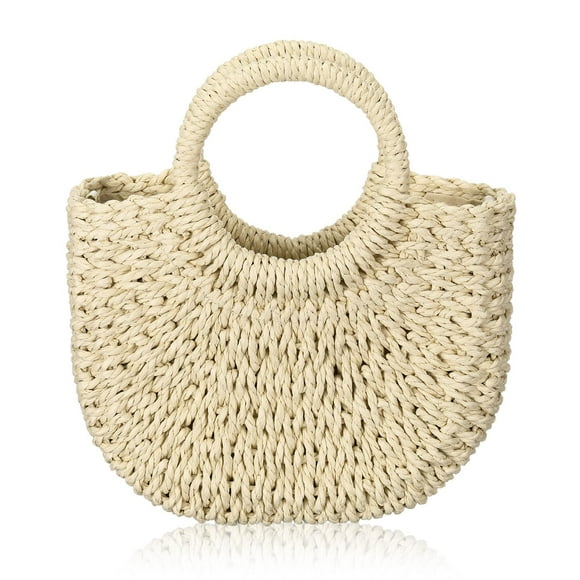 Bolso de paja Frienda Summer Beach hecho a mano para mujer