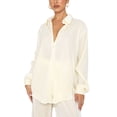 thumbnail image 2 of VISgogo Traje Casual para Mujer, Camisa de Solapa con Botones de Color Sólido de Manga Larga + Pantalones Largos de Pierna Ancha VISgogo moda, 2 of 6