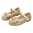 thumbnail image 6 of newwalpole Toddler Girl Mary Jane Dress Glitter Flats Shoes Flower for Ballet Wedding Gold for Size 3, 6 of 6