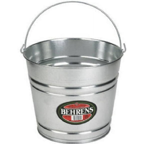 Behrens 1208GS 8 Quart Galvanized Sheet Steel Water Pail / Bucket With Handle - Quantity of 12