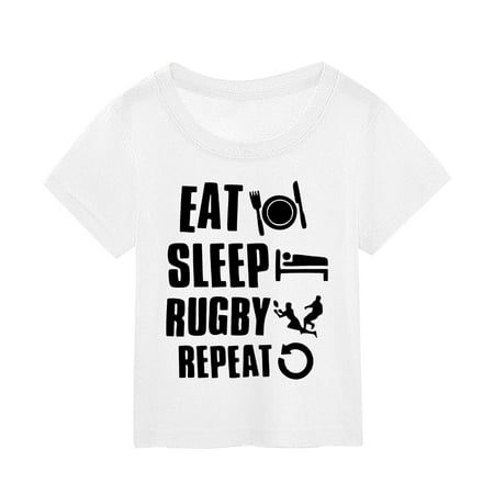 

Girls Shirts Football Fans Sports Summer Kids Character Football Letter Printing Short Sleeve Out Wear T Shirts Top 3-4 Years