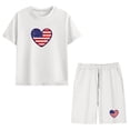 thumbnail image 5 of Boys & Girls 4th of July Outfit Sets Crewneck Short Sleeve Print T-Shirt & Shorts 2-Piece Sets for 4-14 Years, 5 of 8