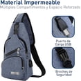 thumbnail image 3 of Bolso Bandolera Bluelander con Puerto USB, Azul, 3 of 5