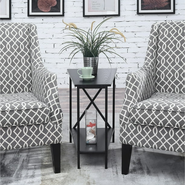 Convenience Concepts Tucson Wedge End Table With Shelf Black Com Convenience Concepts Tucson Wedge End, Wedge Black Coffee Table