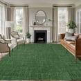 thumbnail image 2 of Dark Green Burlap Texture Large Area Rugs for Bedroom Living Room, Soft Non Slip Carpet Bedside Rug, Farmhouse Vintage Green Rectangular Floor Cover Kitchen Accent Rug 8'x10' for Dining Room/Office, 2 of 9