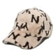 thumbnail image 1 of Gorras de béisbol para mujer, gorras de sol unisex de moda, gorras de verano e invierno de tamaño ajustable, gorra de béisbol de felpa de piel de conejo sintética con estampado del alfabeto, 1 of 5