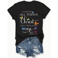 thumbnail image 6 of SHESIINN Women's Chic Bible Letter Print Tee - Comfy, Casual Short Sleeve Crew Neck T-shirt for Casual Attire & Stylish Layering, 6 of 9