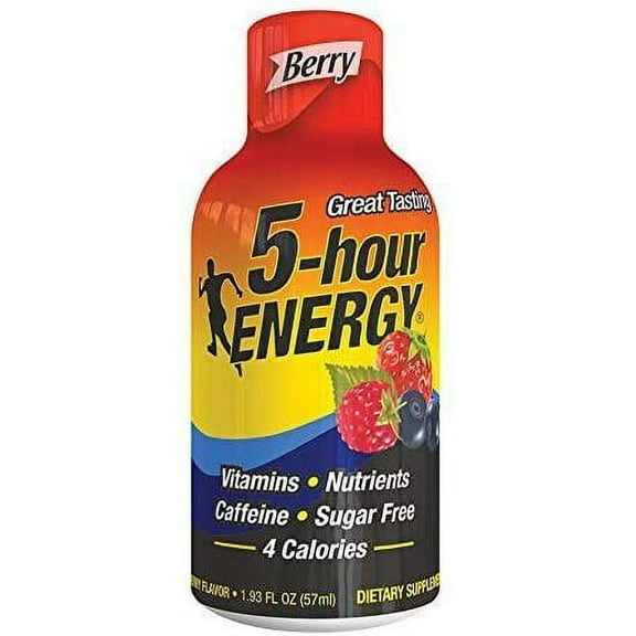 5 Hour Energy Drink Shot, Berry, 4Pack 24 Count Each  NmkSd
