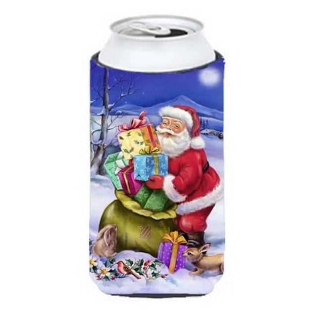 Carolines Treasures APH6556TBC Christmas Santa Claus with Rabbits Tall Boy Can cooler Hugger