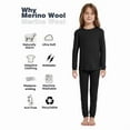 thumbnail image 2 of Kids 100% Merino Wool Base Layer Set Unisex Thermal Underwear Sets for Girls and Boys, 2 of 6