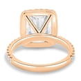thumbnail image 6 of ESTE ORIGIN 4Ct Radiant Lab-Grown Diamond Halo Ring with Pavé Band in 10K Rose Gold for Women, 6 of 8