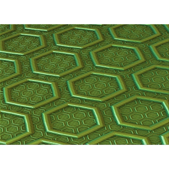 Ahgly Company Machine Washable Indoor Rectangle Transitional Army Green Area Rugs, 2' x 3'