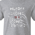 thumbnail image 4 of Inktastic Murder Shows and Comfy Clothes Bloody Chalk Outline Youth T-Shirt, 4 of 5