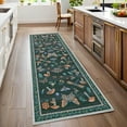 thumbnail image 2 of Garvee 2'x6' Modern Insect Floral Print Runner Rug Washable Rugs, Stain-Resistant Non Slip Rug Foldable Indoor Carpet Low Pile Floor Mat for Hallway Bedroom Home Decor, Black, 2 of 7