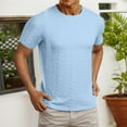 thumbnail image 2 of ibiyuan Black T Shirts for Men Crew Neck Casual Short Sleeve Fashion Mens White Tee Shirts Summer Solid Textured Tees Men Tops, 2 of 5