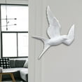 thumbnail image 3 of White Resin Birds Wall Decor ,Nordic Hanging 3D Sparrow Wall Art, Swallows Wall Sculptures for Office Living Room Patio Indoor Backyard , To right, 3 of 8