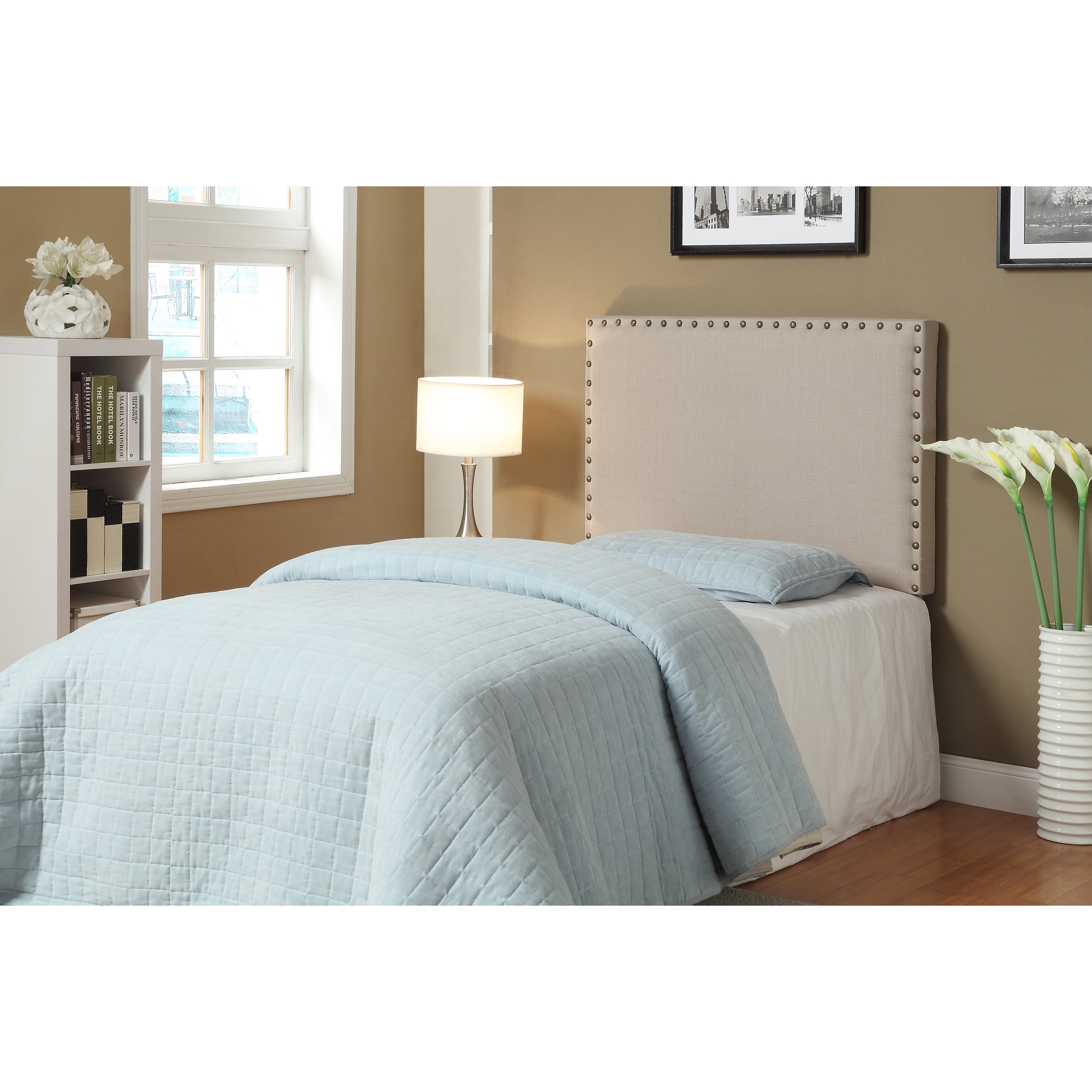 Furniture of America Raleigh Linen-like Fabric Headboard, Twin, Ivory -  Walmart.com