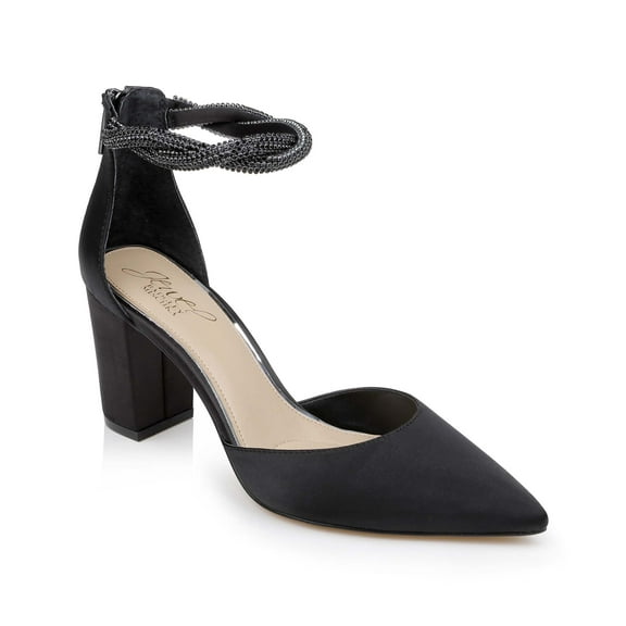 Jewel Badgley Mischka Tinsley Pointed Toe Block Heel Pumps
