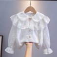 thumbnail image 7 of Tween Girls Long Sleeve Blouses Vintage Lace Ruffle Collar Shirts Dressy Tops Button Down Elegant Clothes for Kids Tween Girls Fall Spring Party Wedding Holiday, Size 9-10, 7 of 7
