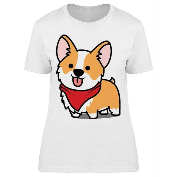 Corgi With His Tongue Out T-Shirt Women -Image by Shutterstock, Female Medium