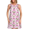 thumbnail image 1 of Lukts Robe Sans Manches Mignonne pour Femmes, Robe d'Été à Col Rond avec Poches, Adaptée à la Vie Quotidienne, Plage, Fête, 1 of 7