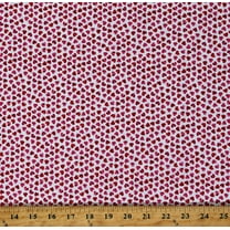 Cotton Hearts Small Red and Pink Hearts on White Love Valentine's Day Cotton Fabric Print by the Yard (GAIL-C8496-PINK)