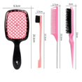 thumbnail image 3 of Hair Styling Comb Set -Hollow comb, Rat Tail Combs, Hair Teasing Brush and Edge Brush + Eyelash Comb Dual-head Eyebrow Brush, 3 of 5