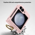 thumbnail image 5 of Compatible with Samsung Galaxy Z Flip 6 Case (Built-in Back Screen Protector) with Hinge Protection & Ring Kickstand, Slim and Thin Protective Case Cover for Samsung Galaxy Z Flip 6, Pink, 5 of 6