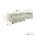 thumbnail image 3 of Liana Left-Facing Upholstered Fabric Modular Sofa with Chaise in Linen, 3 of 8