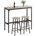 thumbnail image 1 of HOMCOM 3-Piece Bar Table and Chairs Set for Dining Room, Brown, 1 of 10