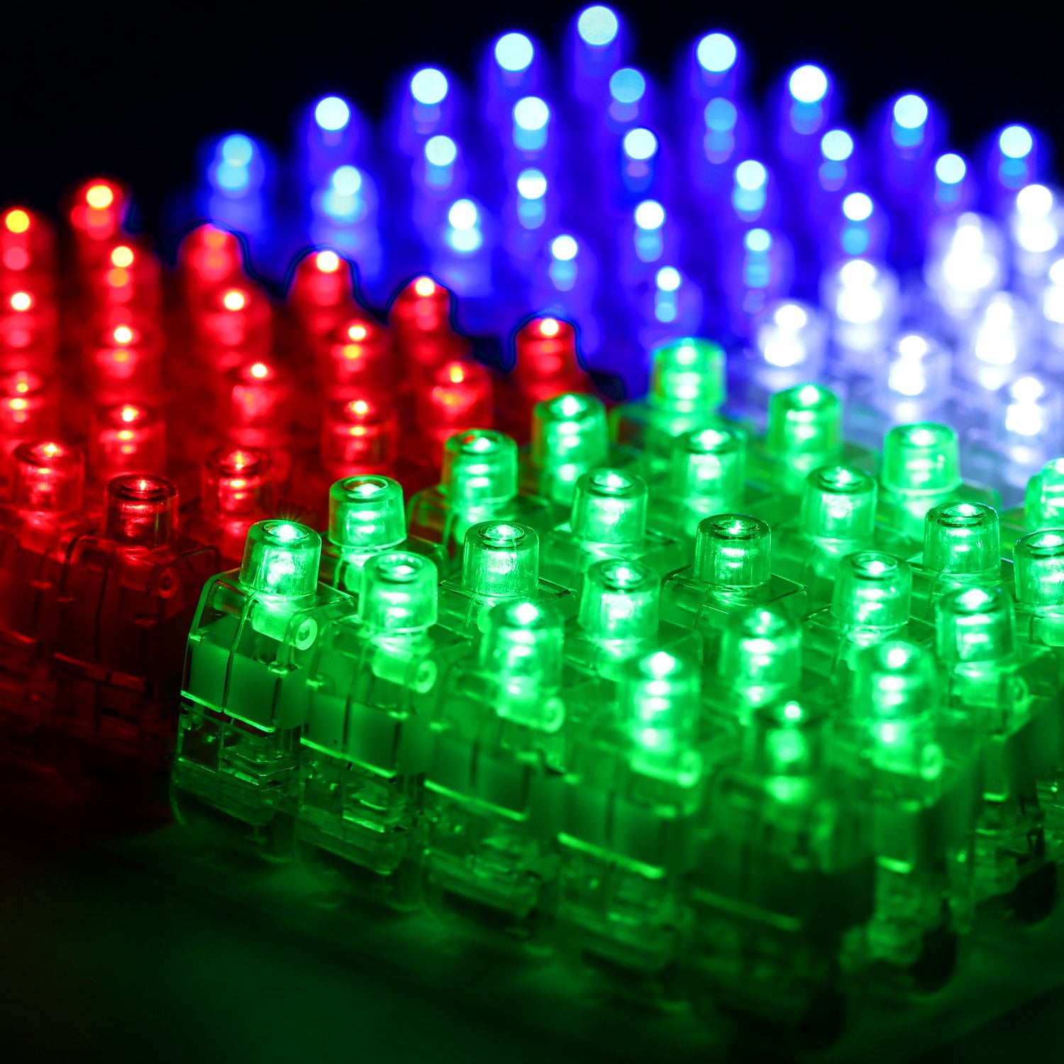 Details about   100 Pcs Laser LED Finger Flashlights Blue/Red/Green/White 