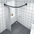 thumbnail image 3 of Curved Curtain Rod, Screw Installation Extendable Reinforced Corner Shower Curtain Rod Stainless Steel  for Bathroom, 3 of 7