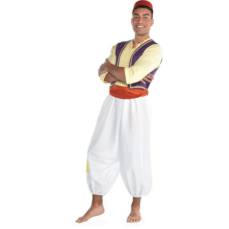 Aladdin Costume for Men, Standard Size, Includes a Jumpsuit and a Red Hat