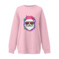 thumbnail image 4 of Lorytime Sweatshirts for Women Oversized Christmas Santa Claus Plush Shirt Crew Neck Long Sleeve Pullover Loose Tops, 4 of 5