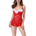 thumbnail image 5 of OUMY Womens Lace Lingerie Christmas Underwear Babydoll Dress Sleepwear, 5 of 6