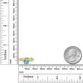 thumbnail image 6 of Gem Stone King 10K Yellow Gold Swiss Blue Topaz and Lab Grown Diamond Engagement Ring for Women | 1.30 Cttw | Cushion Checkerboard 6MM | Gemstone November Birthstone | Size 6, 6 of 6