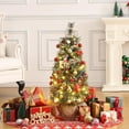thumbnail image 6 of Senfot 3FT Christmas Tree，Pre-Lit Christmas Tree Tabletop with 78 LED Lights, Artificial Christmas Tree with Berry Clusters, Battery Operated, Flocked Potted Christmas Tree for Front Door, Porch, 6 of 8