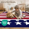 thumbnail image 4 of ODIKA 8'x10' Washable Area Rug Non-Slip Chair-Friendly Mat Patriotic Stars Stripes Memorial Independence Halloween Plaid for Dining Room, Large Office, Lounge, 4 of 7