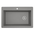 thumbnail image 2 of Karran 33" Drop-In/Top Mount Quartz Composite Single Bowl 1-Hole Kitchen Sink in Grey, 2 of 4