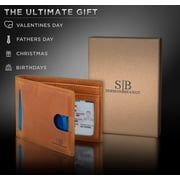 Serman Brands RFID Blocking Bifold | Slim Genuine Leather | Minimalist Front Pocket Wallets for Men | California Desert
