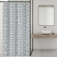 thumbnail image 4 of Stall Small Boho Gray Half Size Shower Curtain Chevron Herringbone Striped Geometric 36Wx72H Inch Single Narrow Tiny Walkin Stand Up Fabric Decor Bathroom Polyester Waterproof 7 Pack Hooks, 4 of 6