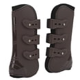 thumbnail image 2 of 2 protectores de patas delanteras de caballo de neopreno PU, botas protectoras para montar y saltar. Par de patas delanteras marrones XL., 2 of 14