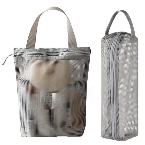 2 Pack Breathable Mesh Storage Bags in Durable Design for Organizing Essentials(one large and one small)