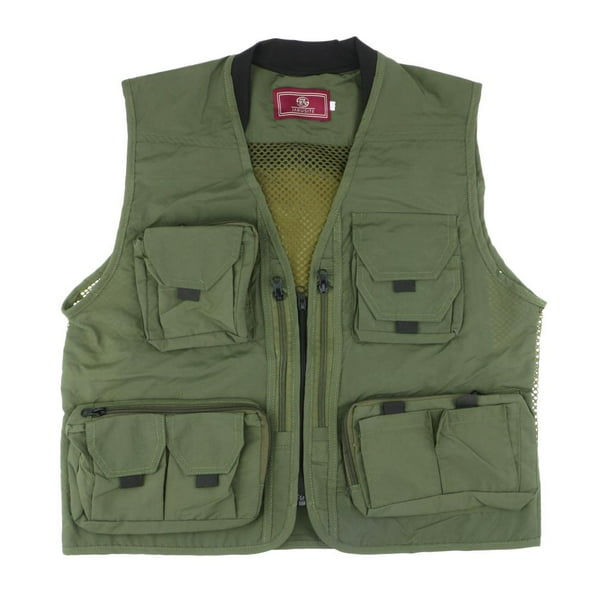 Chaleco con mosca para hombre, chaqueta con bolsillos multifunción, chaleco de malla para METRO shamjiam Chaleco de pesca de malla