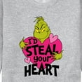 thumbnail image 3 of The Grinch - I'd Steal Your Heart - Men's Crew Neck Fleece Pullover, 3 of 5