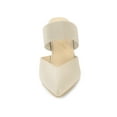 thumbnail image 6 of BLISSFUL STEP Women's Pointed Toe Elastic Strap Stiletto Heelsed Mules Beige 5.5, 6 of 8
