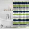 thumbnail image 3 of Green Gray Striped Shower Curtain, Waterproof Shower Curtains for Bathroom, Farmhouse Stripes Modern Abstract Art Washable Fabric Bathtub Curtain Set Bath Decor with 12 Hooks Long 72"x84", 3 of 8