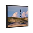 thumbnail image 3 of Stupell Nautical Lighthouse Cloudy Dunes Landscape Photography Black Floater Framed Art Print Wall Art, 3 of 6