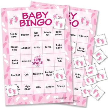 Pink It's a Girl Baby Shower Bingo Game, 24 (Best Baby Shower Games)